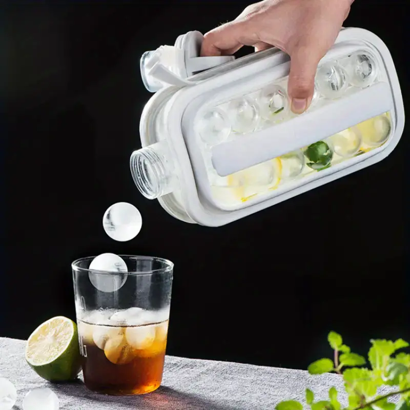 1pc ice ball maker kettle kitchen bar accessories gadgets creative ice cube mold 2 in 1 multifunctional container pot details 0