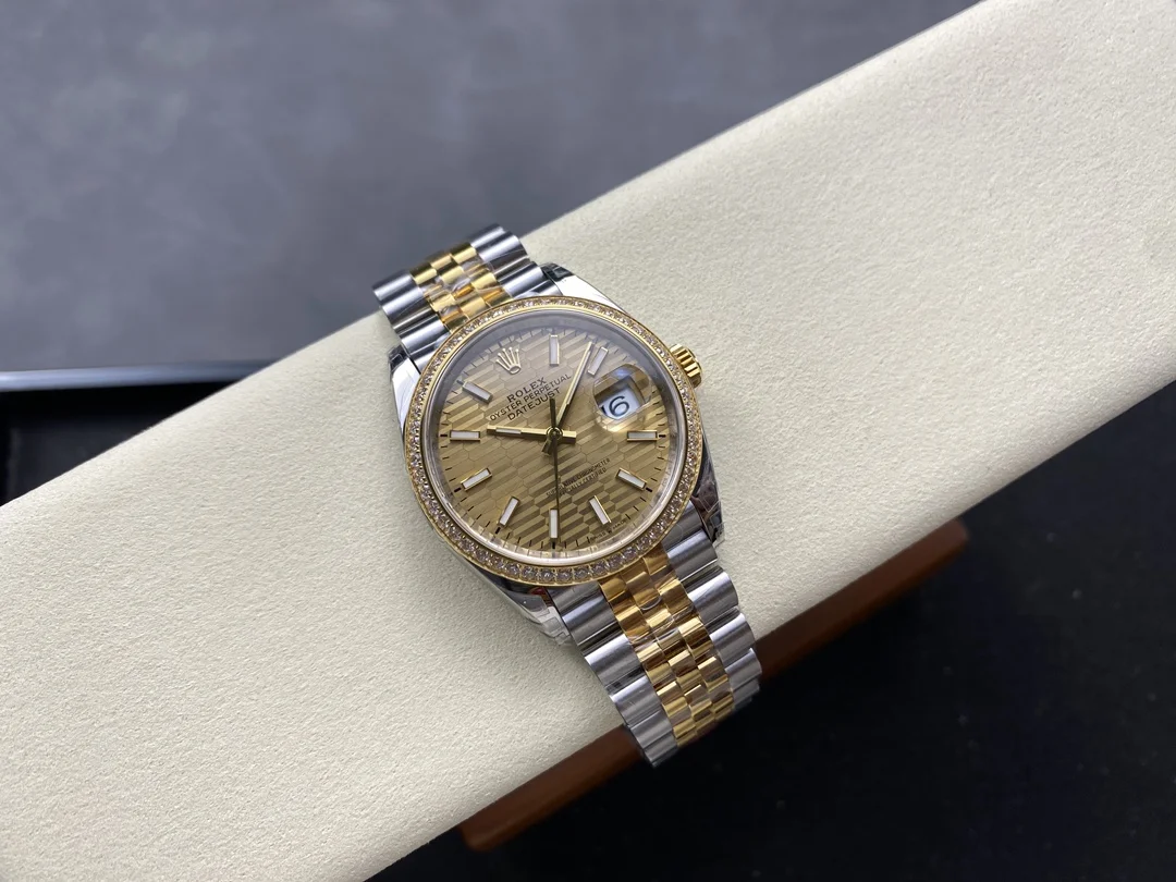 GYL Rolex Datejust 36 Two-Tone Yellow Gold Diamond Bezel Golden Fluted Motif (126283RBR) 11 Super Clone – DD3235-GYL-GaiYalun