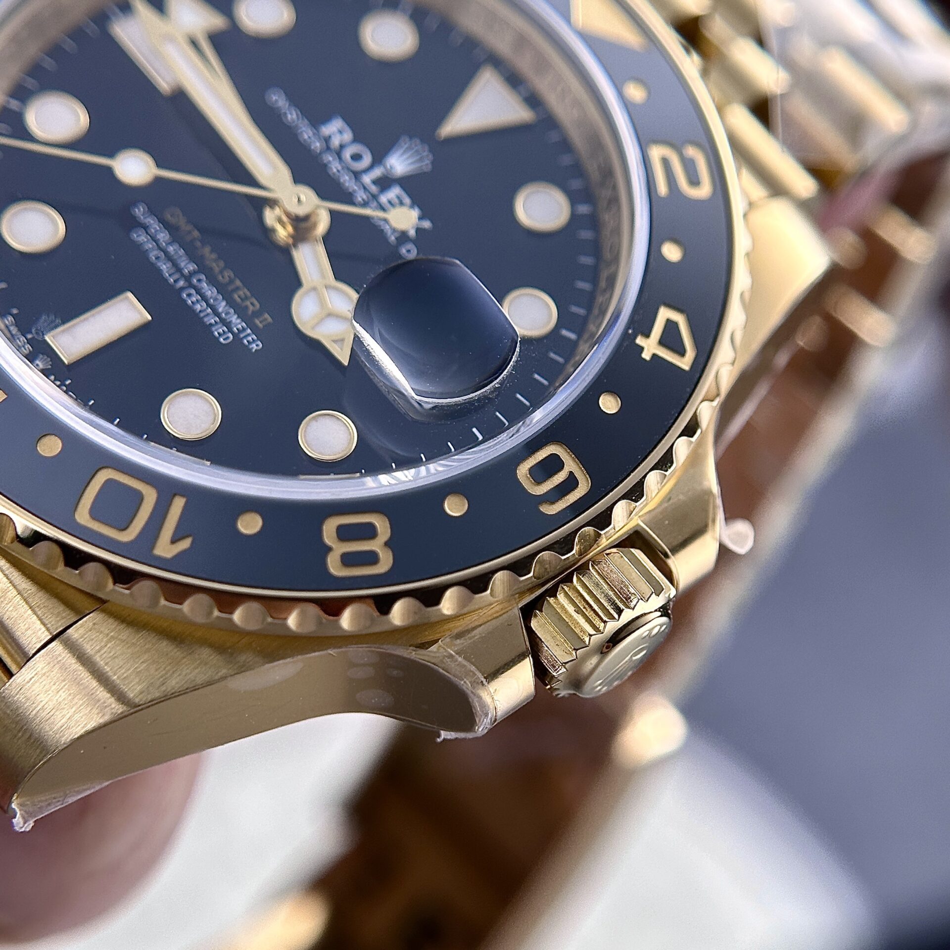 GYL Rolex GMT-Master II 126718GRNR-0001 Yellow Gold Black Dial Jubilee 11 Replica Clean Factory 40mm-GYL-GaiYalun