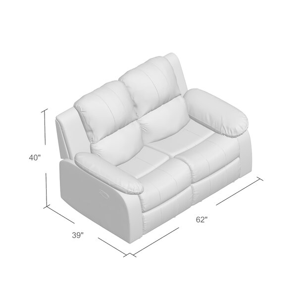 Mccubbin 60'' Faux Leather Pillow Top Arm Reclining Loveseat