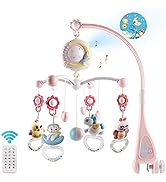 Baby Musical Crib Mobile with Timing Function Projector and Lights,Hanging Rotating Rattles and R...