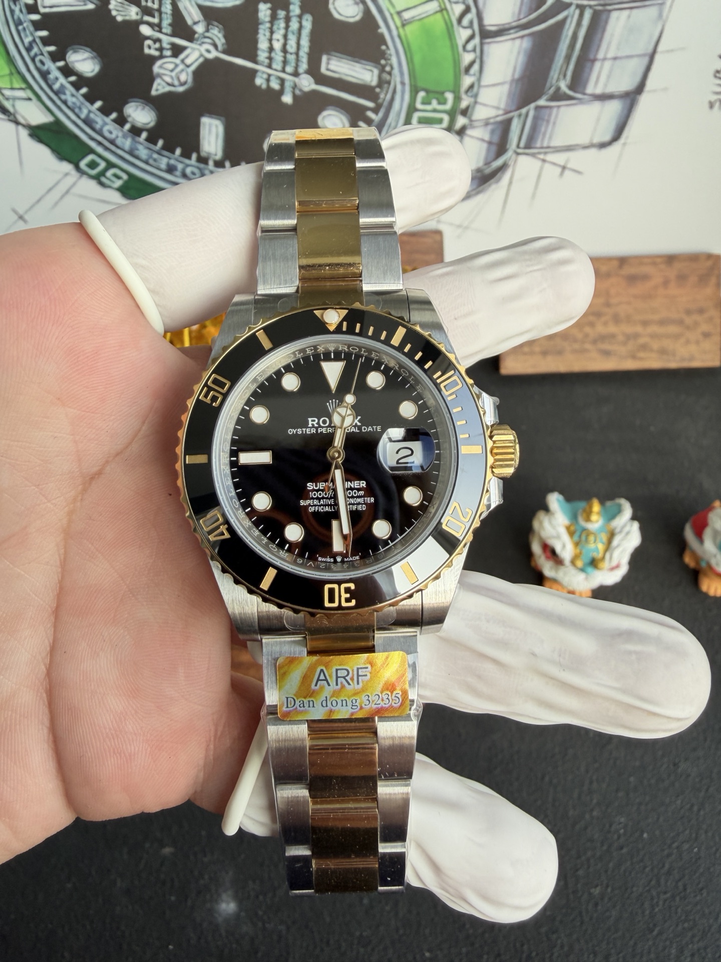 GYL Rolex Submariner Date 126613LN Two Tone Yellow Gold Black Dial 175g 1:1 Super Clone ARF 41mm-GYL-GaiYalun