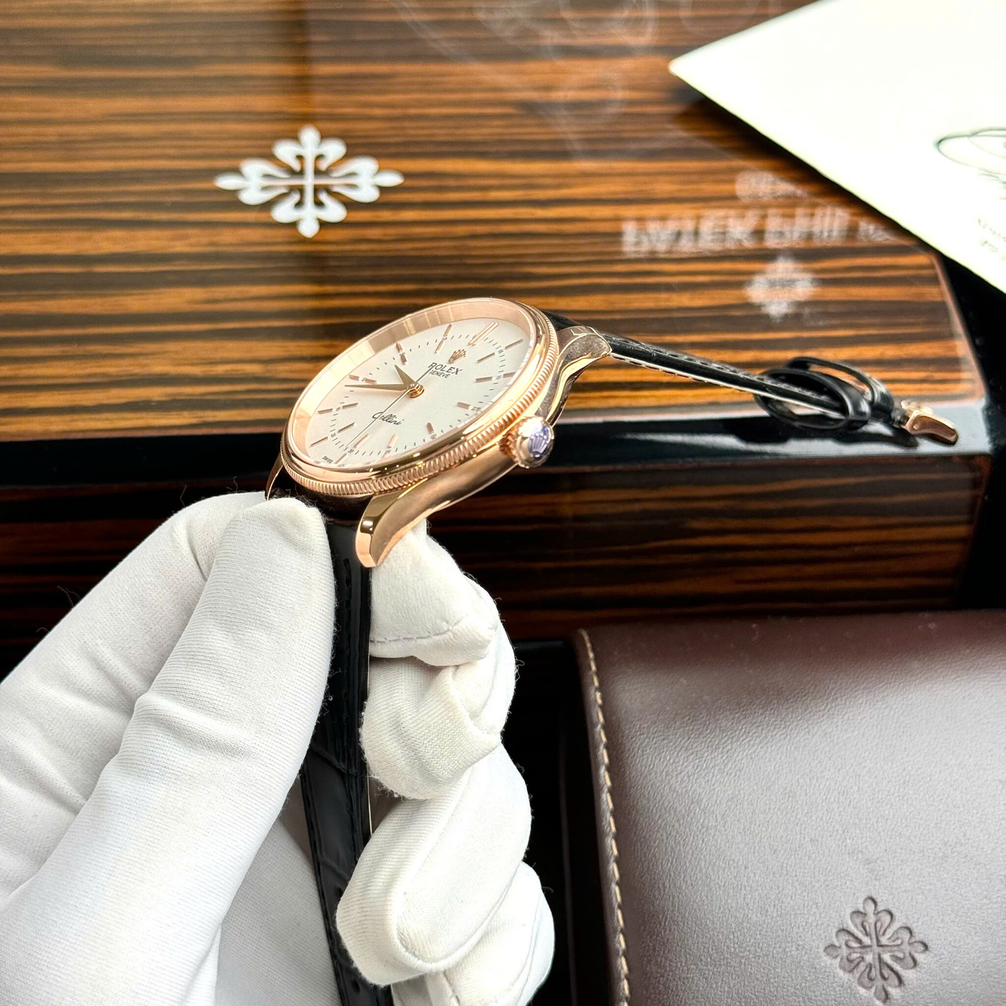 GYL Rolex Cellini Time 50505 Rose Gold White Dial Swiss Replica 39mm-GYL-GaiYalun