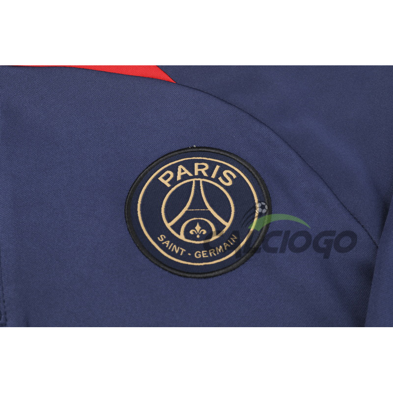 Tuta Paris PSG Felpa Zips Blu Top Pantaloni 2023-2024