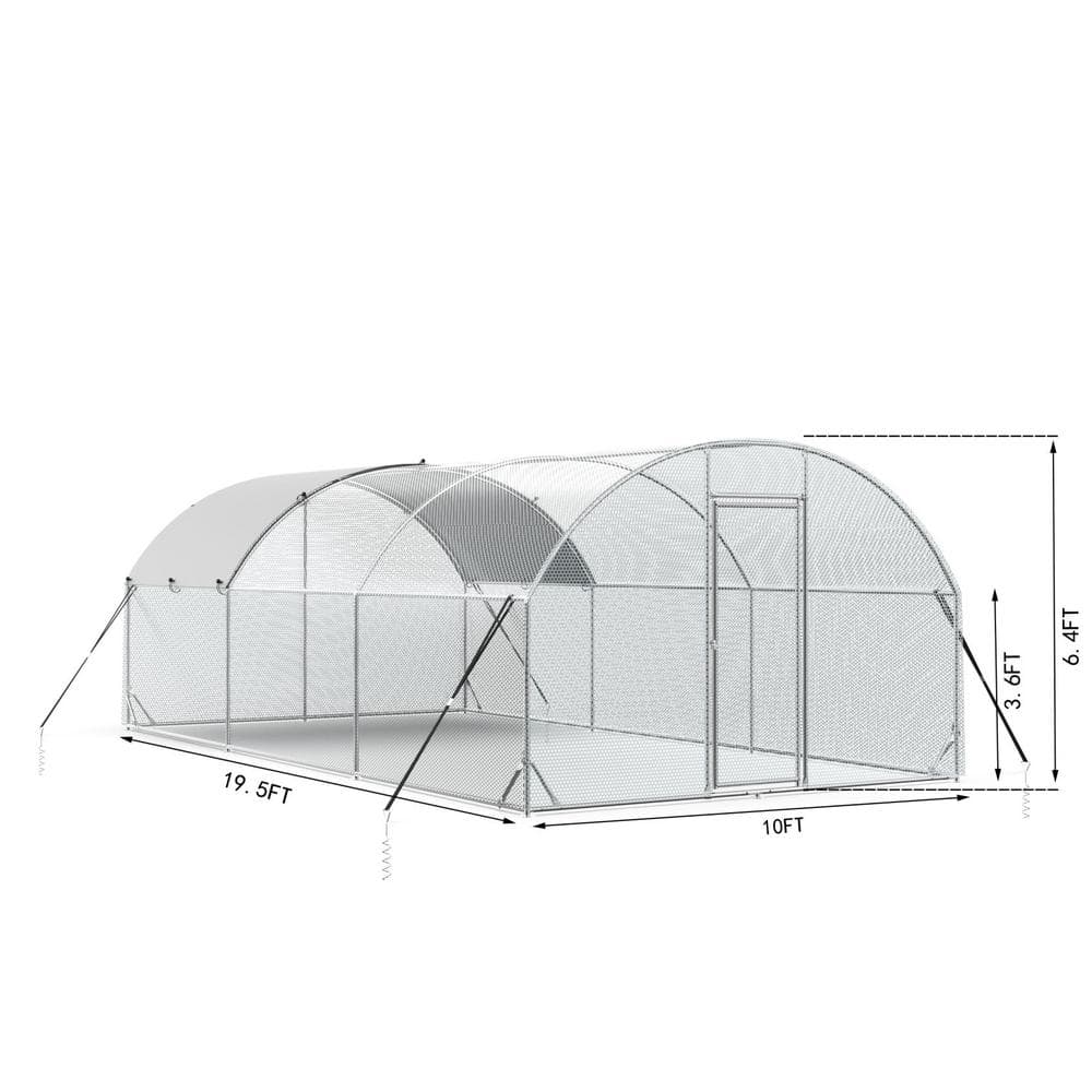 Tidoin 77 in. H x 234 in. W x 120 in. D Large Metal Chicken Coop