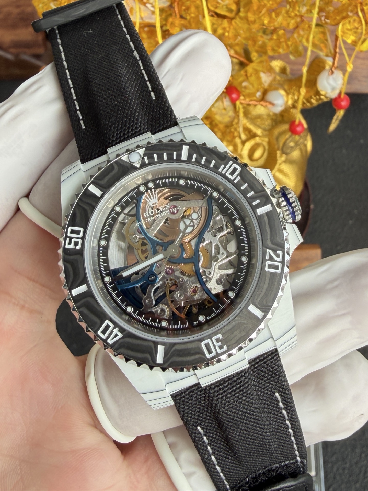 GYL Rolex Submariner Carbon Quartz “Summer” Vision of Miami Skeletonized Movement Zif Remould 1:1 Best Replica 41mm-GYL-GaiYalun