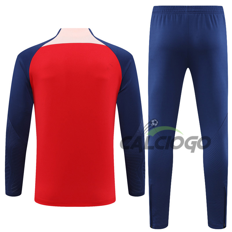 Tuta Atletico Madrid Felpa Zips Rosso 2023-2024