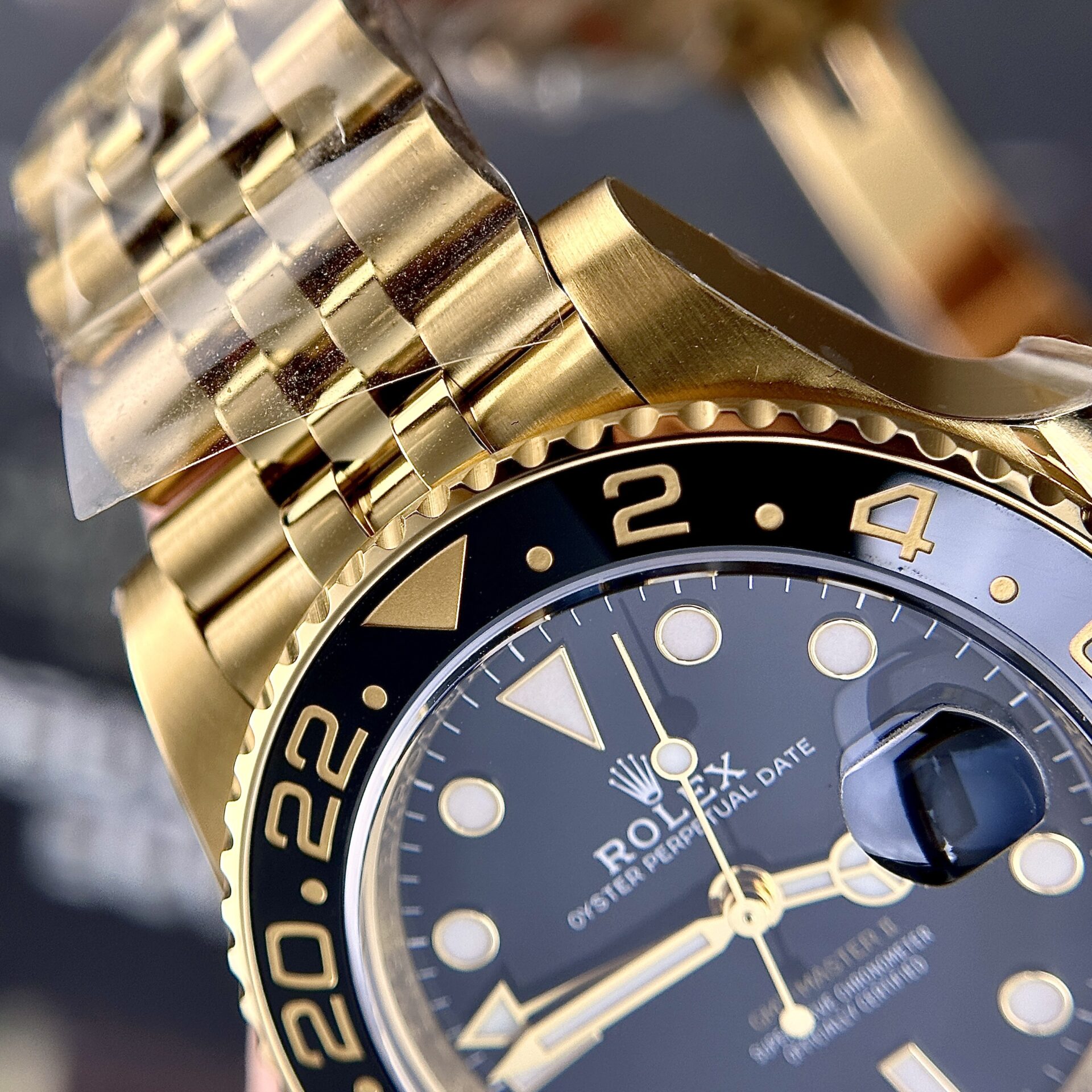 GYL Rolex GMT-Master II 126718GRNR-0001 Yellow Gold Black Dial Jubilee 11 Replica Clean Factory 40mm-GYL-GaiYalun