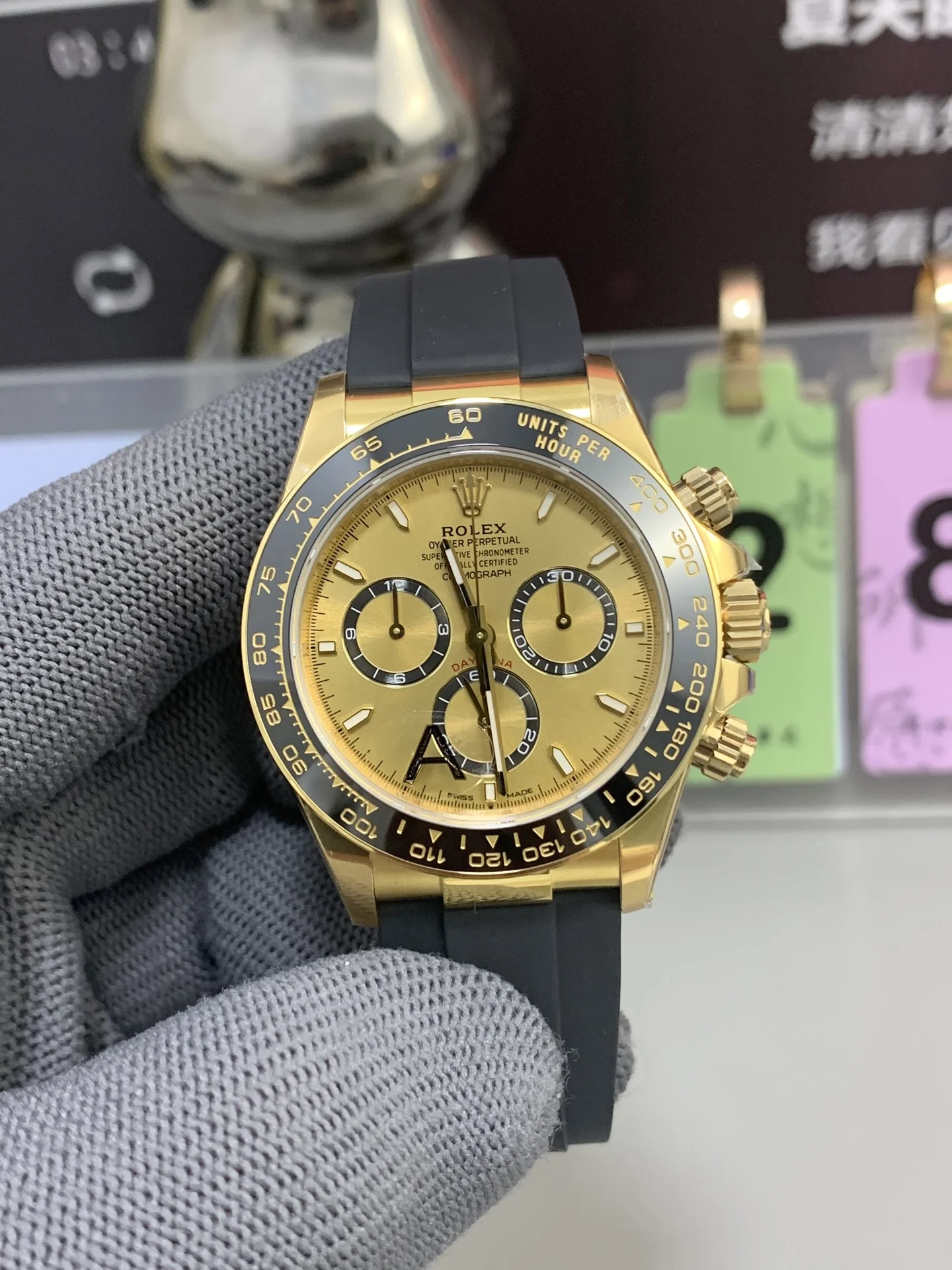 GYL Rolex Cosmograph Daytona 40mm “Pikachu” Champagne Dial Yellow Gold Rubber Strap (126518LN) 11 Super Clone – DD4131 Movement-GYL-GaiYalun