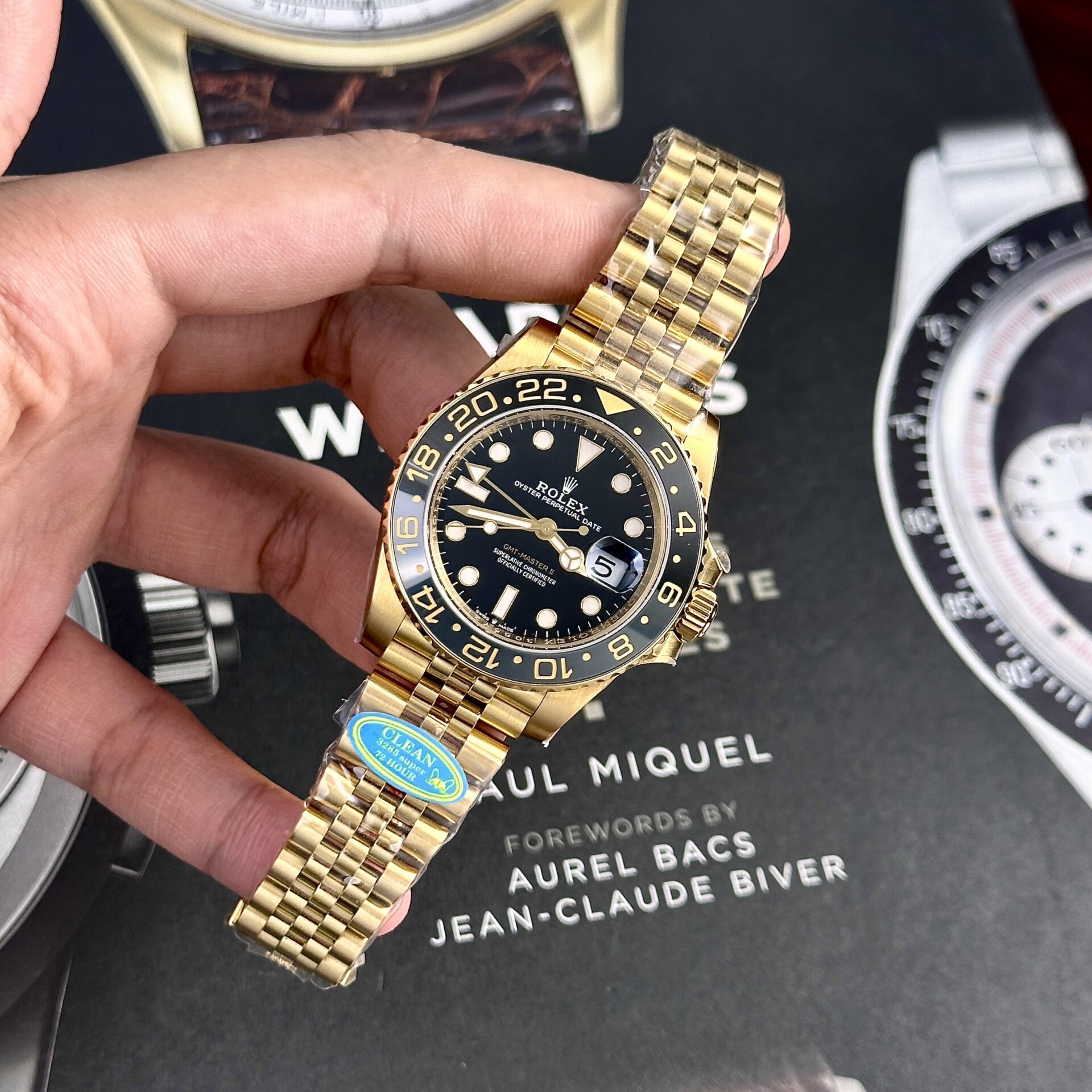 GYL Rolex GMT-Master II 126718GRNR-0001 Yellow Gold Black Dial Jubilee 11 Replica Clean Factory 40mm-GYL-GaiYalun
