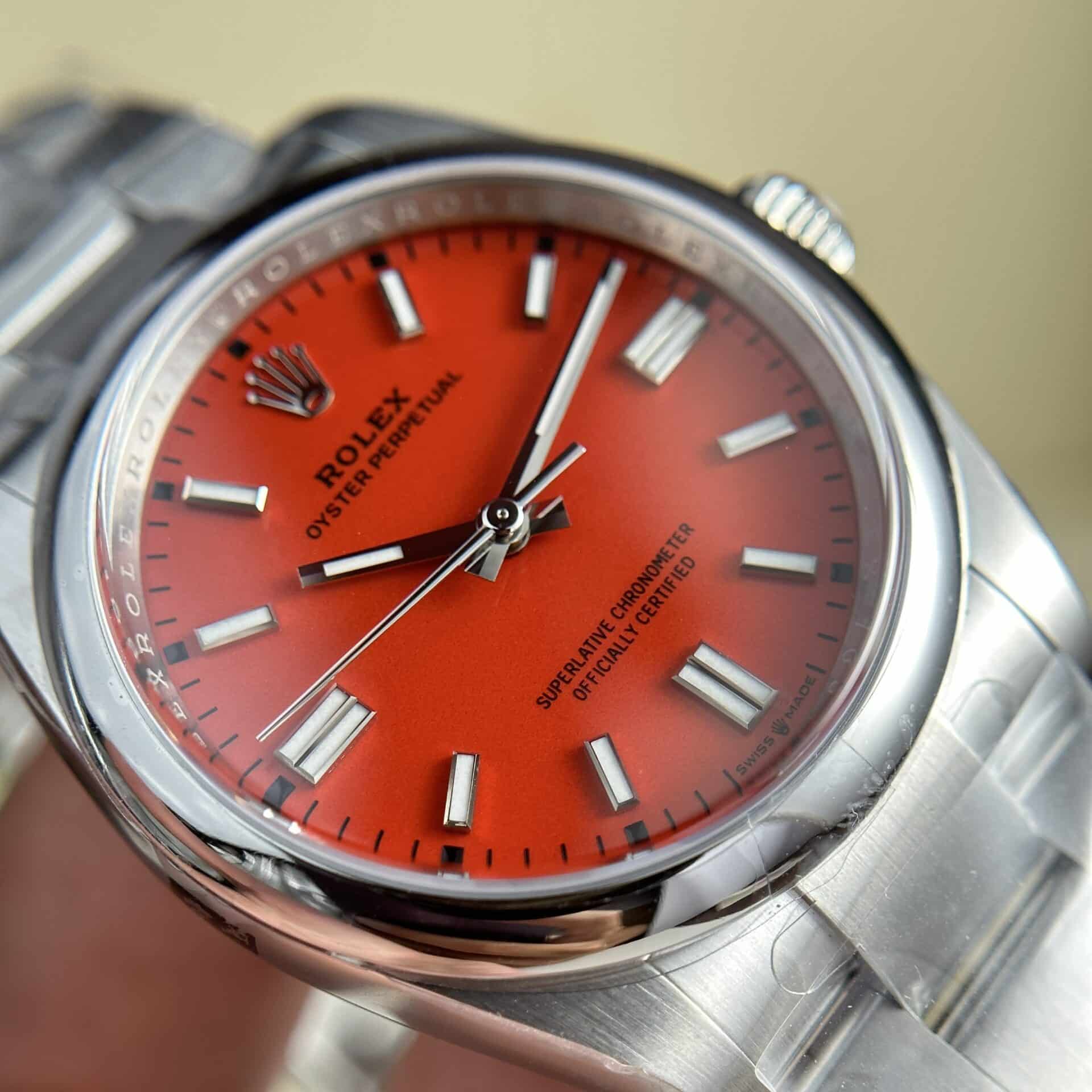 GYL Rolex Oyster Perpetual 41 124300-0007 Red Coral Dial Top Quality Replica Clean Factory-GYL-GaiYalun