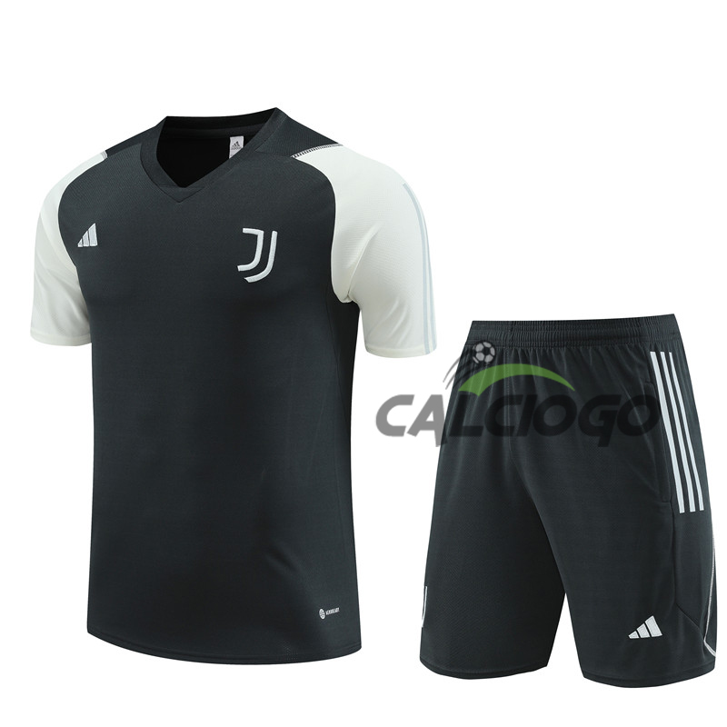 Tuta Maillot Juventus Grigio Jersey Pantaloncini 2023-2024