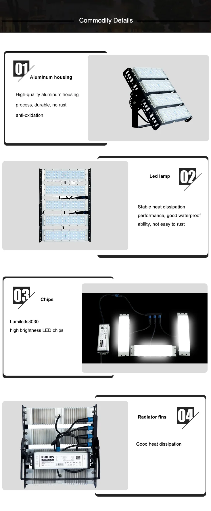 Super Bright Led Flood Light Bulbs Energy Saving Outdoor Waterproof Ip66 Solar Flood Light 1000w