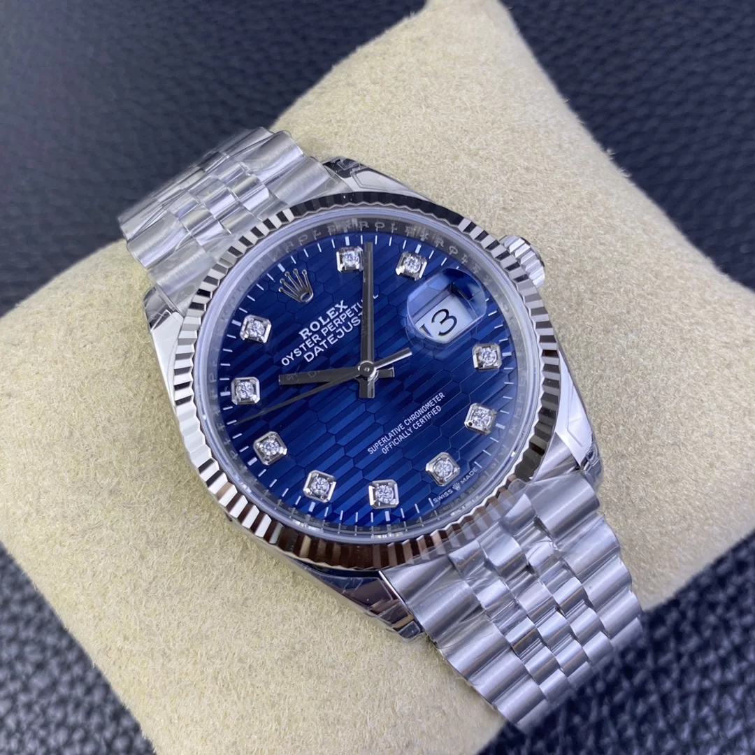 GYL Rolex Datejust 36mm Blue Fluted Motif Diamond Dial Jubilee Bracelet (126234) 11 Super Clone – DD3235 Movement-GYL-GaiYalun