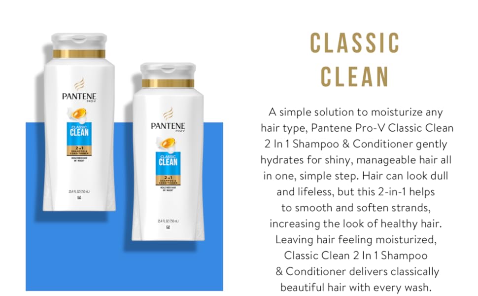 classic clean pantene shampoo and conditioner 2 in 1 2in1 two in one shower clarifying cleansing