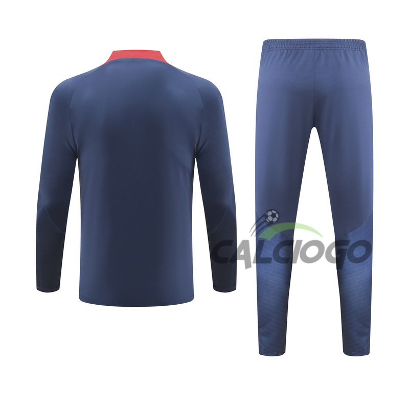 Tuta Paris PSG Felpa Zips Blu Top Pantaloni 2023-2024