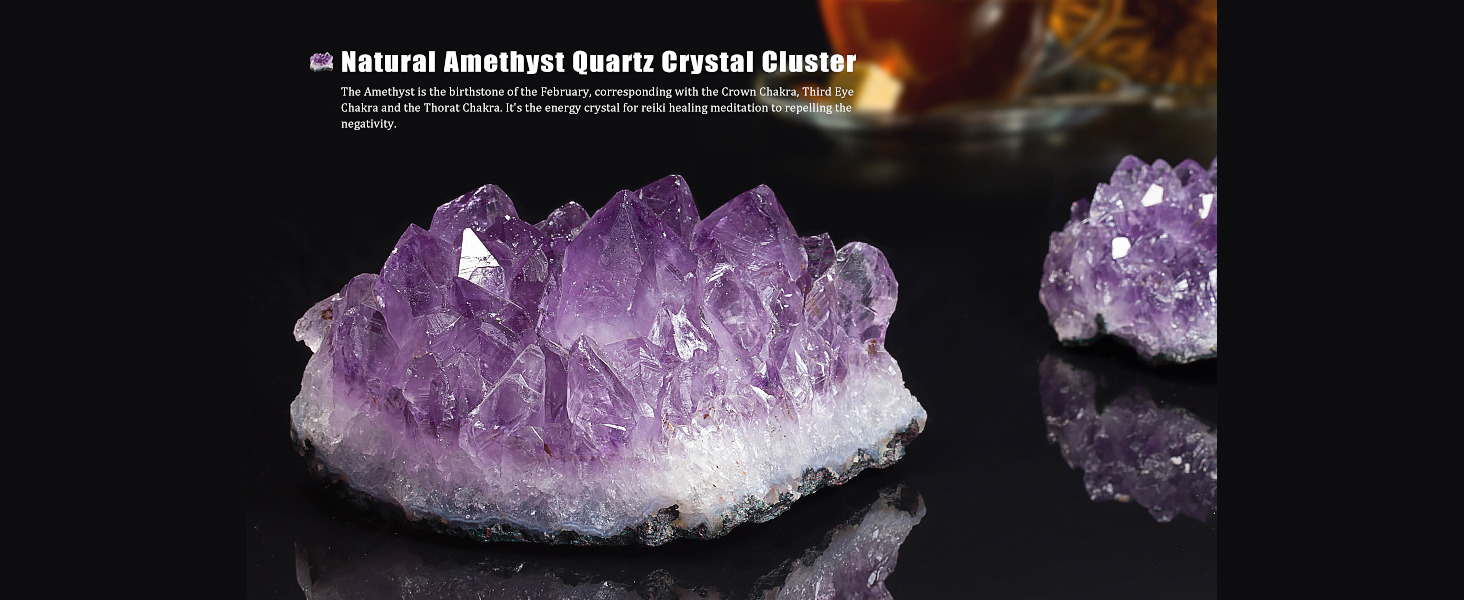 Natural Amethyst Quartz Crystal Cluster