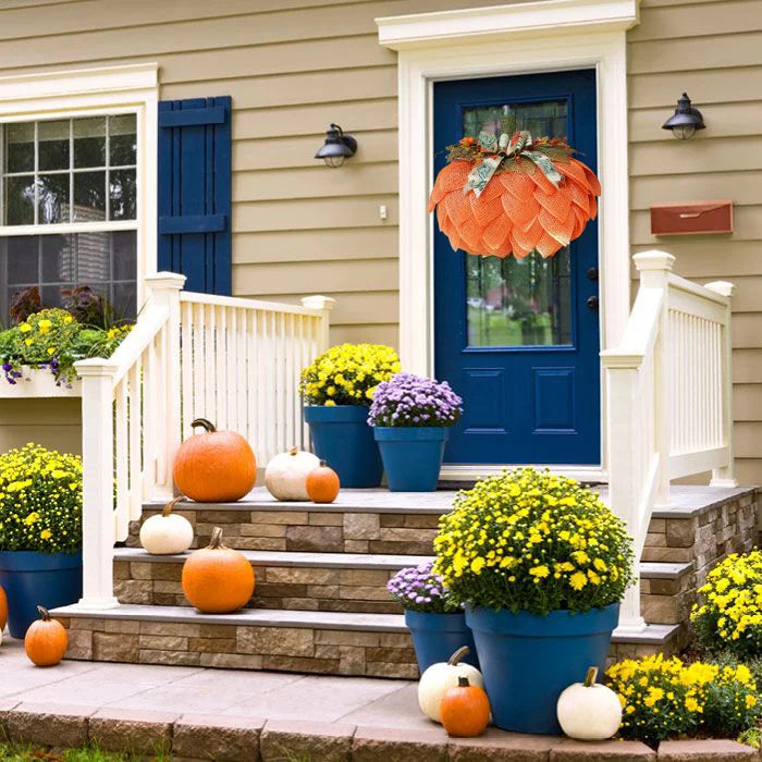 🔥Last Day 50% OFF🔥Farmhouse Pumpkin Wreath For Front Door