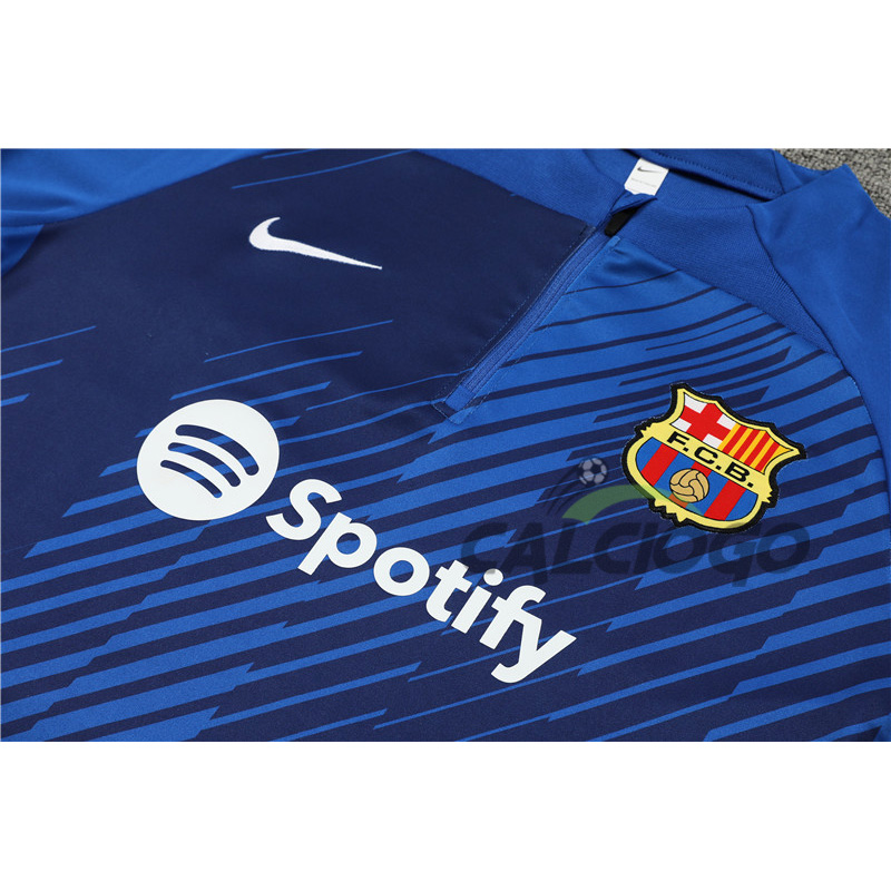 Tuta Calcio FC Barcellona Felpa Zips Blu 2023-2024
