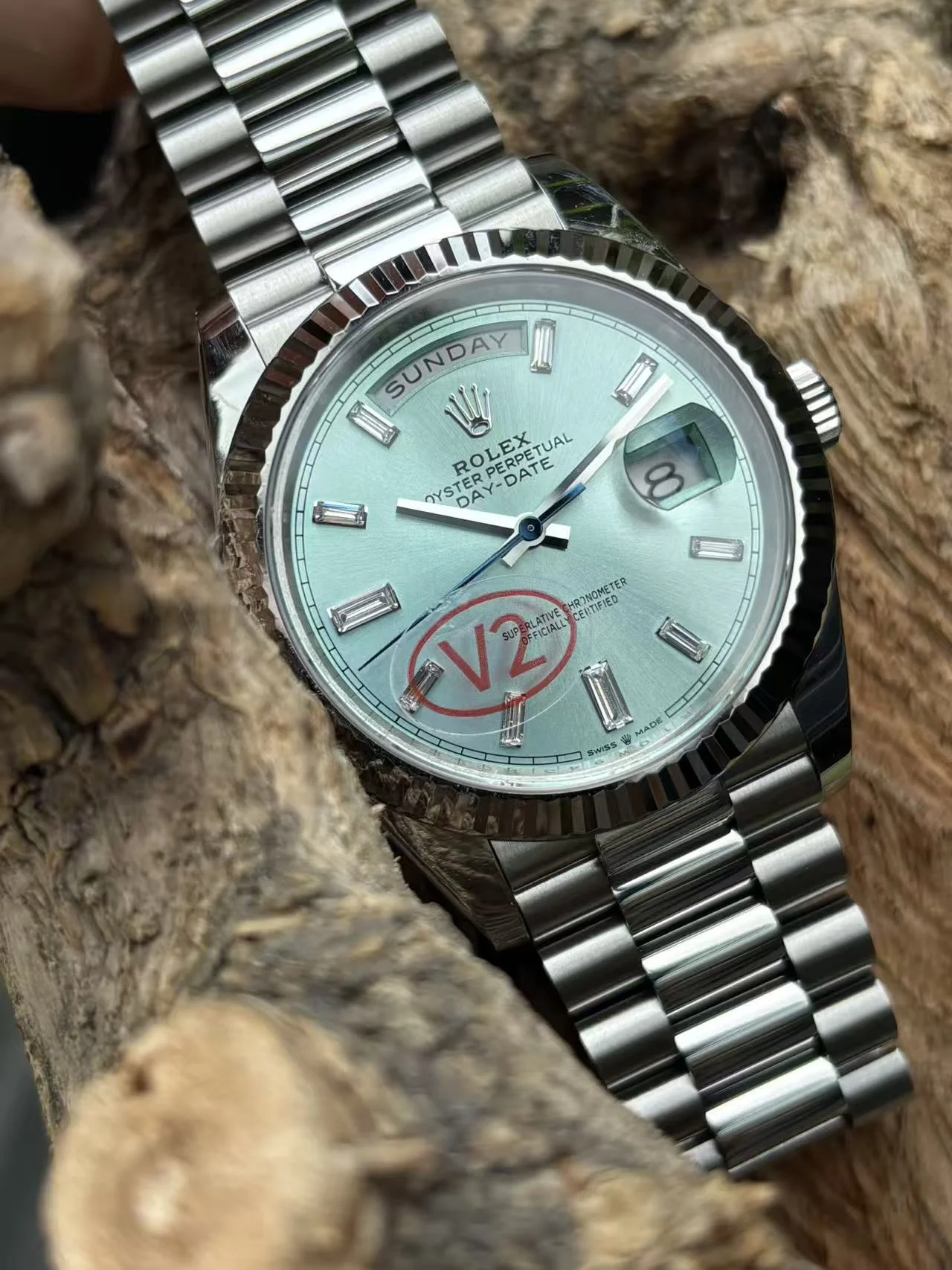 GYL Rolex Day-Date 40 Platinum Ice Blue Diamond Dial (228236) 11 Super Clone – DD3255 Movement-GYL-GaiYalun
