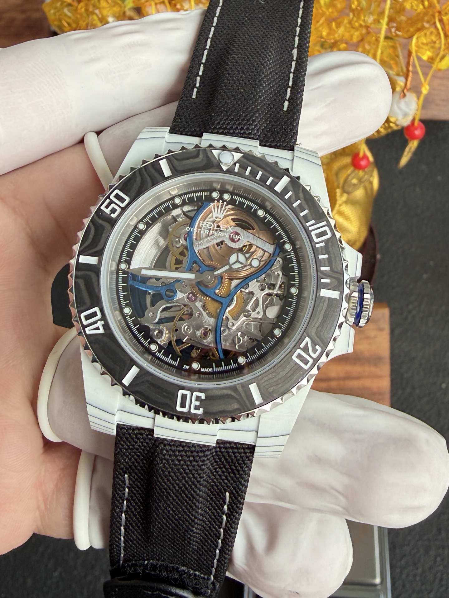 GYL Rolex Submariner Carbon Quartz “Summer” Vision of Miami Skeletonized Movement Zif Remould 1:1 Best Replica 41mm-GYL-GaiYalun