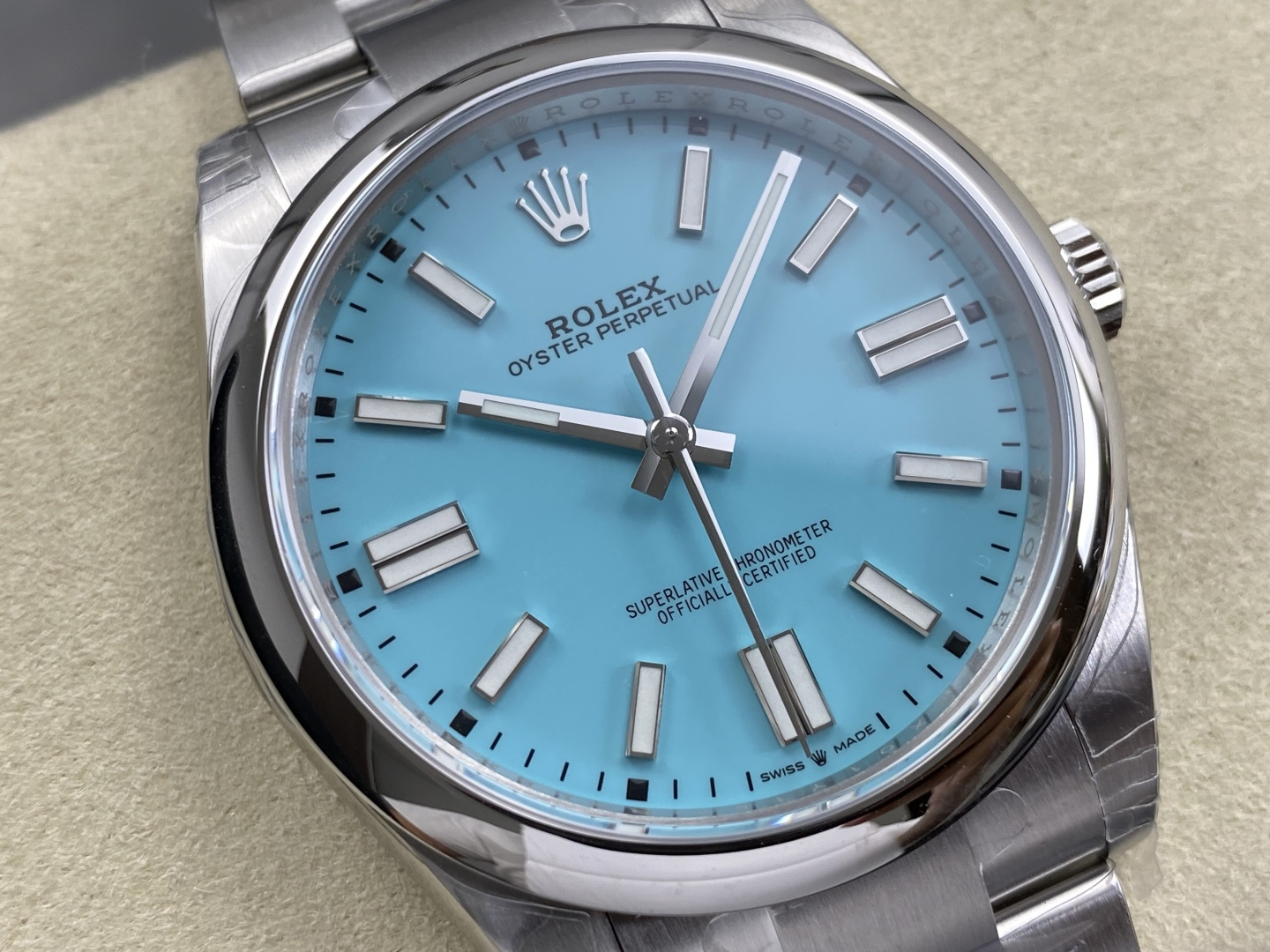 GYL Rolex Oyster Perpetual 41 124300 Turquoise Blue Dial Best Replica VSF-GYL-GaiYalun