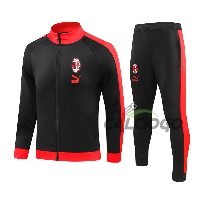 Tuta AC Milan Felpa Zips Nero 2023-2024