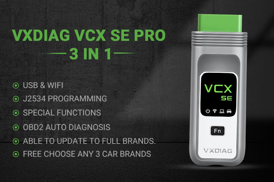 VXDIAG VCX SE Pro OBD2 Diagnostic Tool with 3 Free Car Authorization