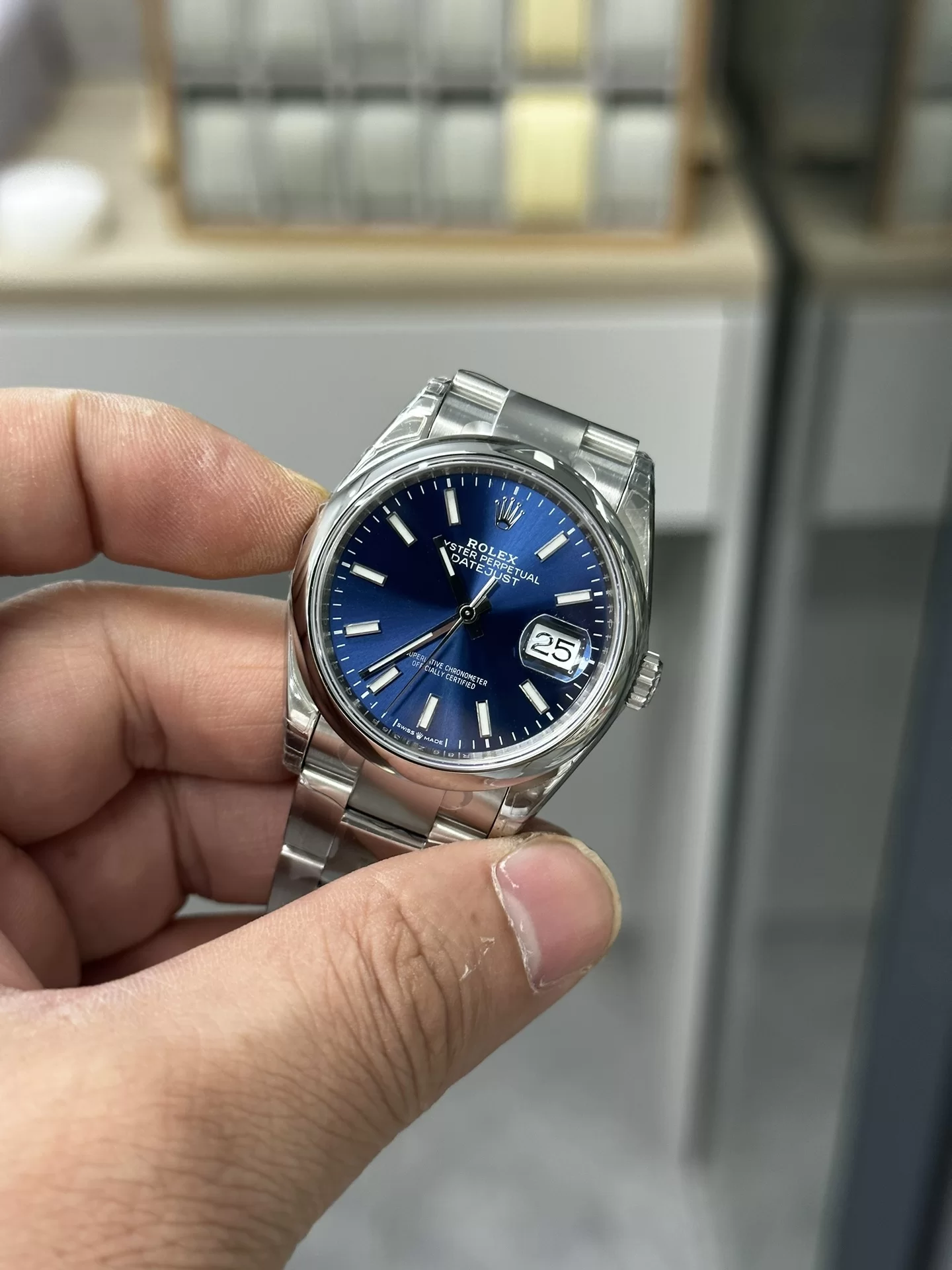 GYL Rolex Datejust 36mm Sunburst Blue Dial Smooth Bezel Oyster Bracelet (126200) 11 Super Clone – DD3235 Movement-GYL-GaiYalun