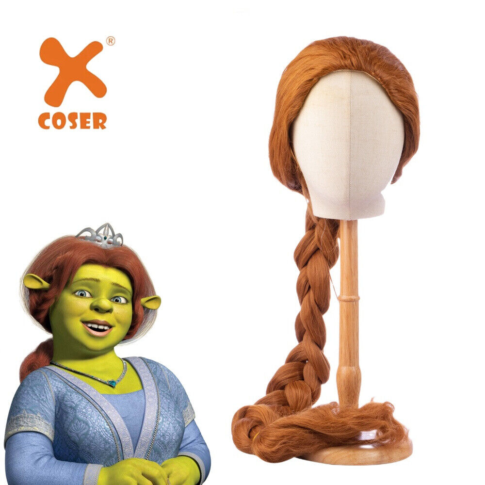 Xcoser Shrek Princess Fiona Wig Ultra-long Brown Braid Wig Cosplay ...