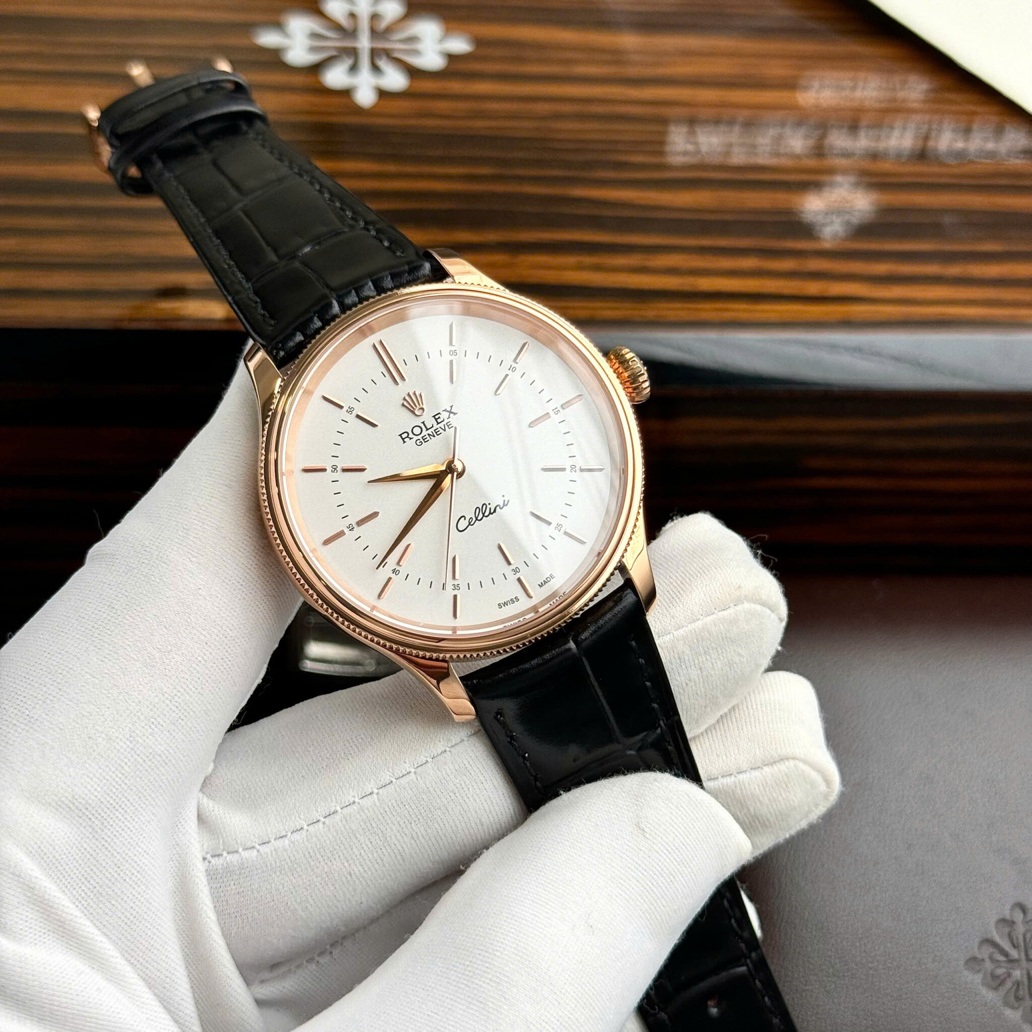 GYL Rolex Cellini Time 50505 Rose Gold White Dial Swiss Replica 39mm-GYL-GaiYalun