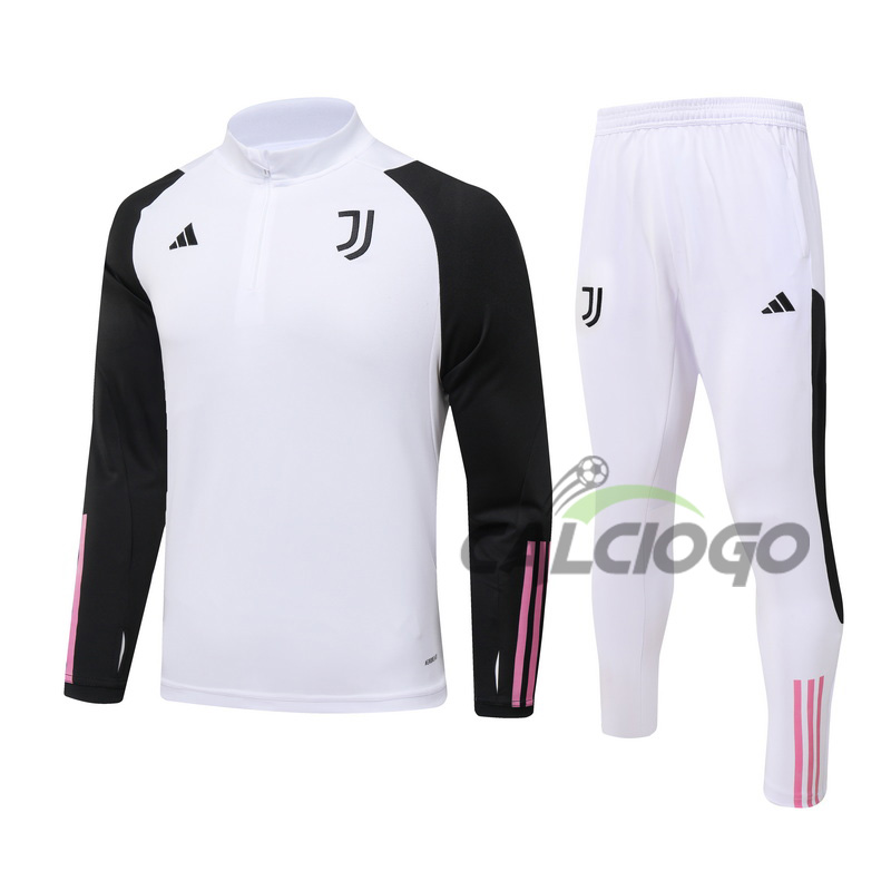 Tuta Calcio Juventus Felpa Zips Bianco 2023-2024