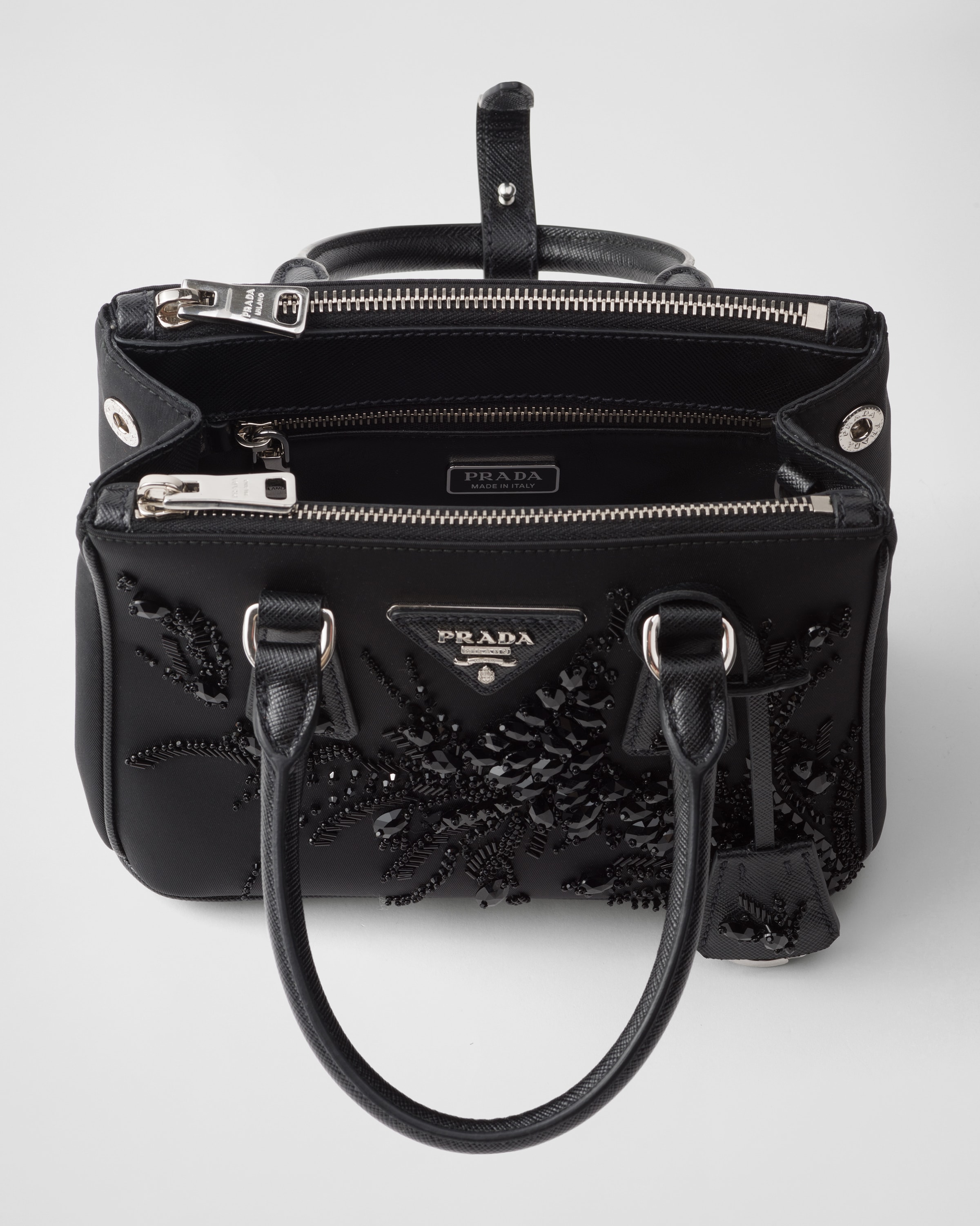 Prada Galleria embroidered Re-Nylon and Saffiano mini-bag