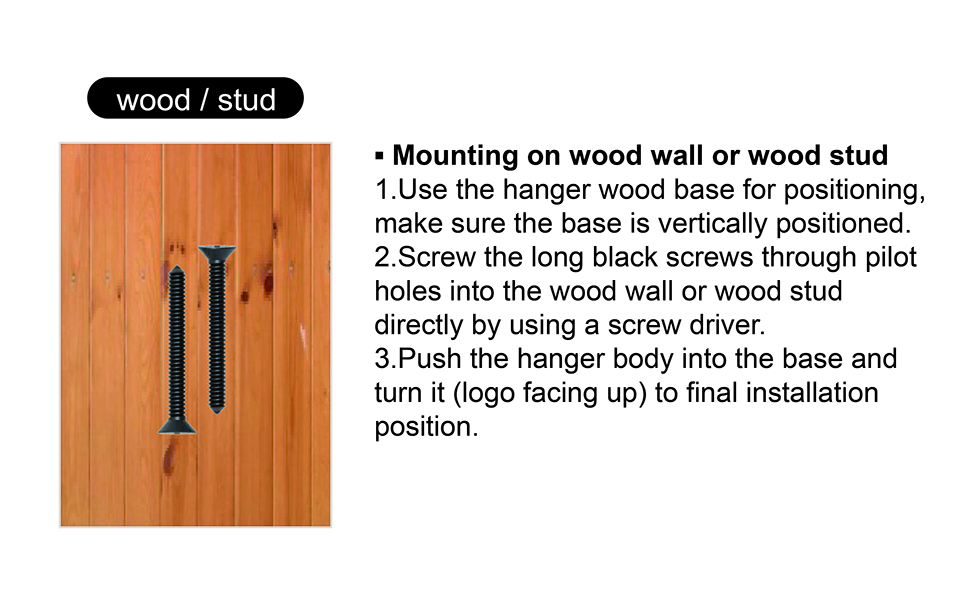 mount hangers on wood