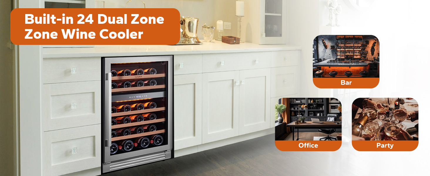 Built-in 24" Dual Zone Wine cooler