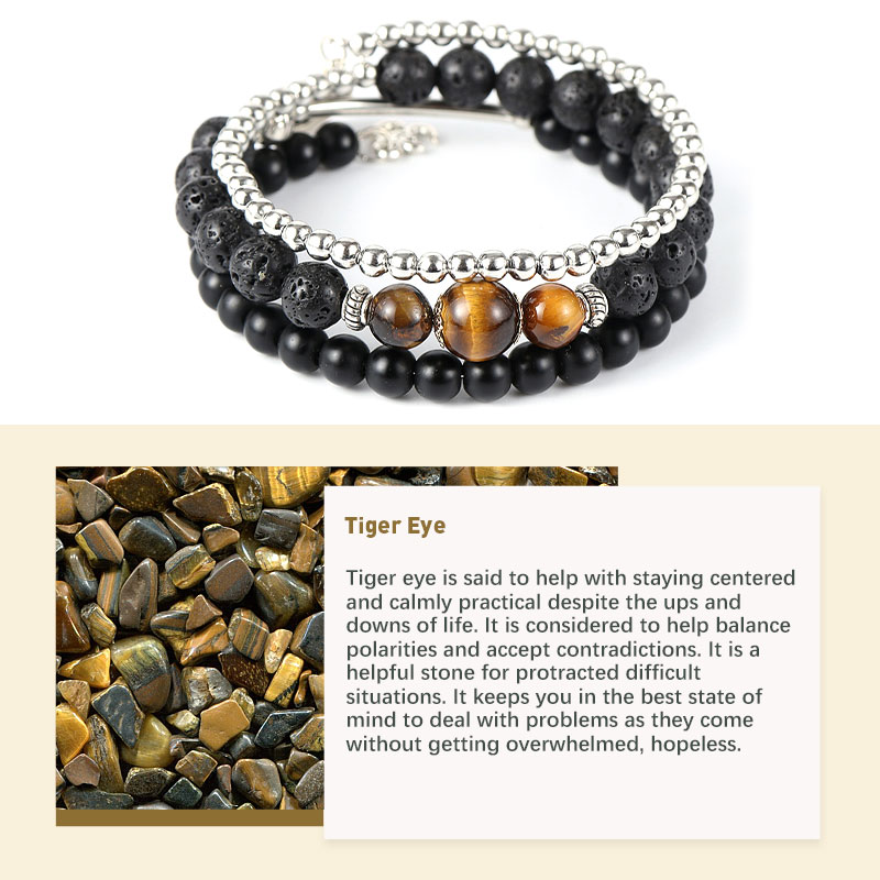 Natural Crystal Protection Stone Bracelet| Tiger Eye