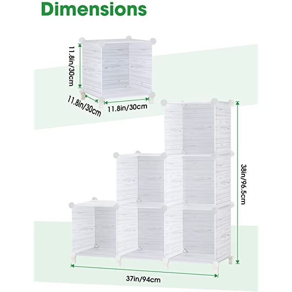 Puroma Cube Storage Organizer 6Cube Closet Storage Shelves with Wooden