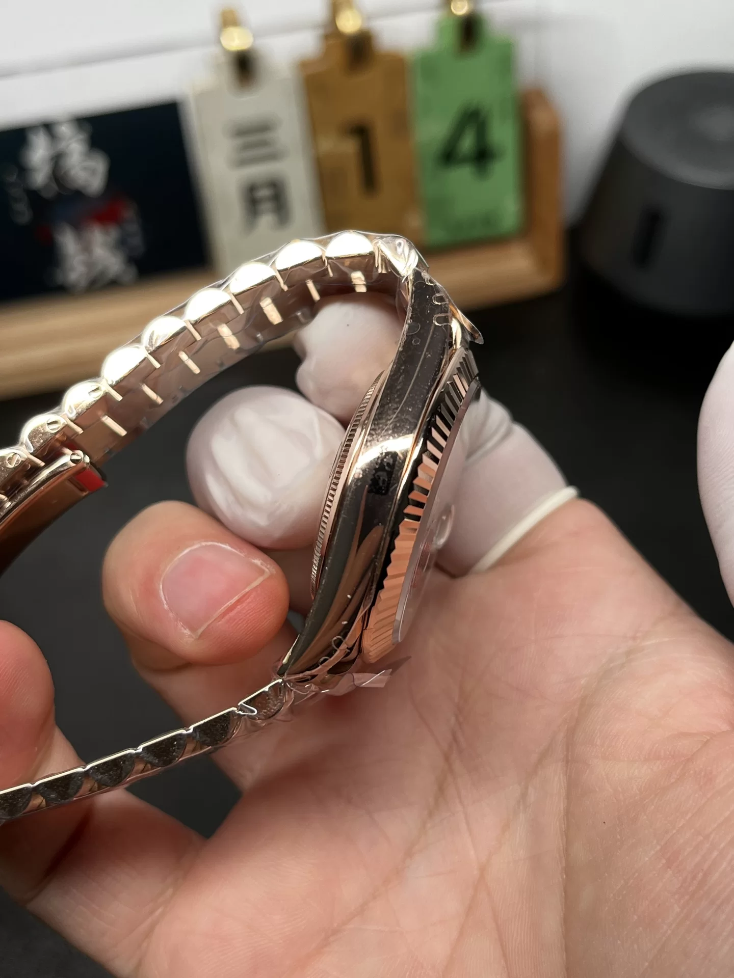 GYL Rolex Day-Date 40mm Rose Gold Olive Green Sunburst Roman Dial Fluted Bezel President Bracelet (228235) 11 Super Clone – DD3255 Movement-GYL-GaiYalun