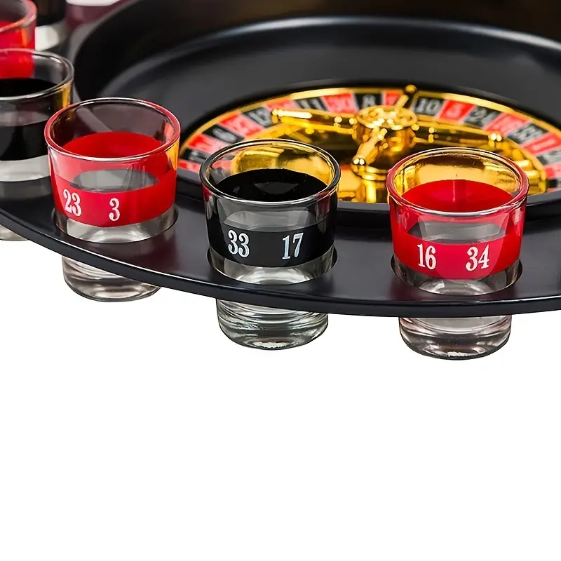 2 balls casino style shot glass roulette drinking game set with 16 glasses perfect for adult parties and entertaining details 2