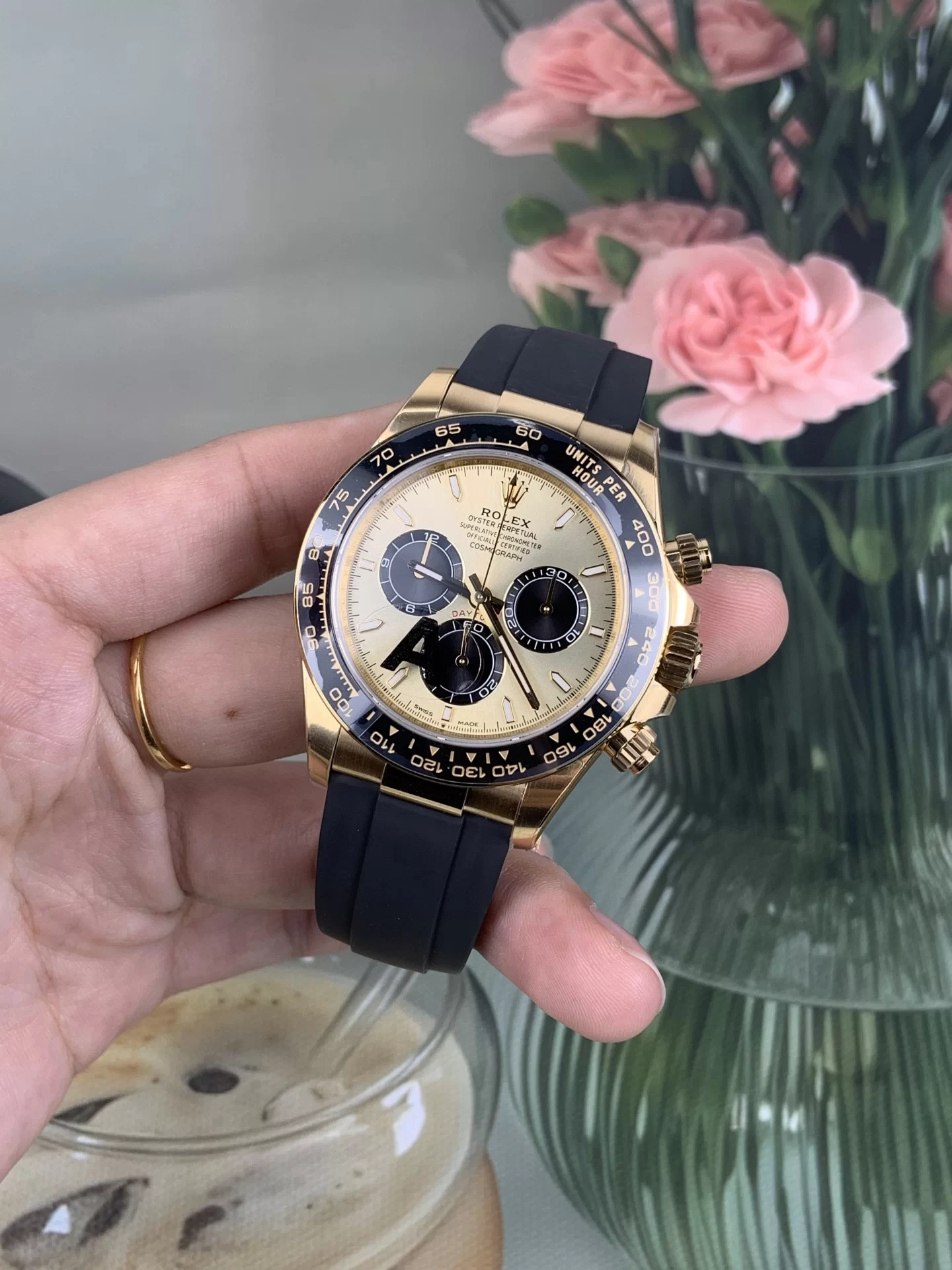 GYL Rolex Cosmograph Daytona Yellow Gold “Shawn Yue” Champagne Dial Rubber Strap (126518LN) 11 Super Clone – DD4131 Movement-GYL-GaiYalun