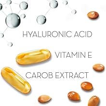 HYALURONIC ACID, CAROB EXTRACT, VITAMIN E