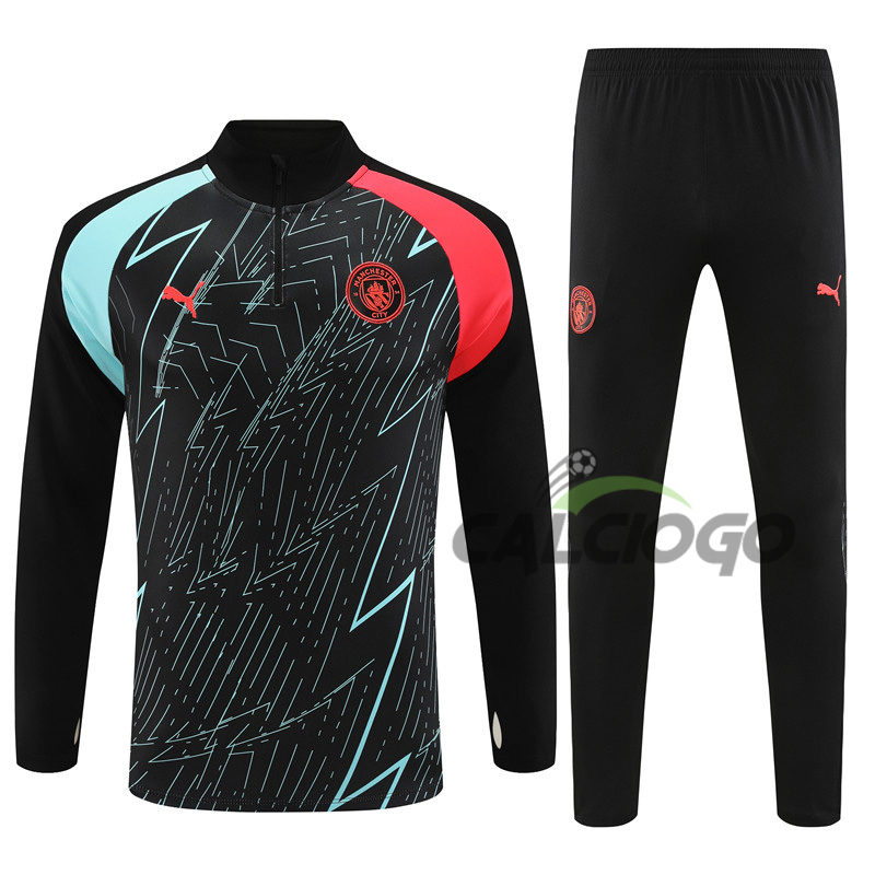 Tuta Calcio Manchester City Felpa Nero 2023-2024