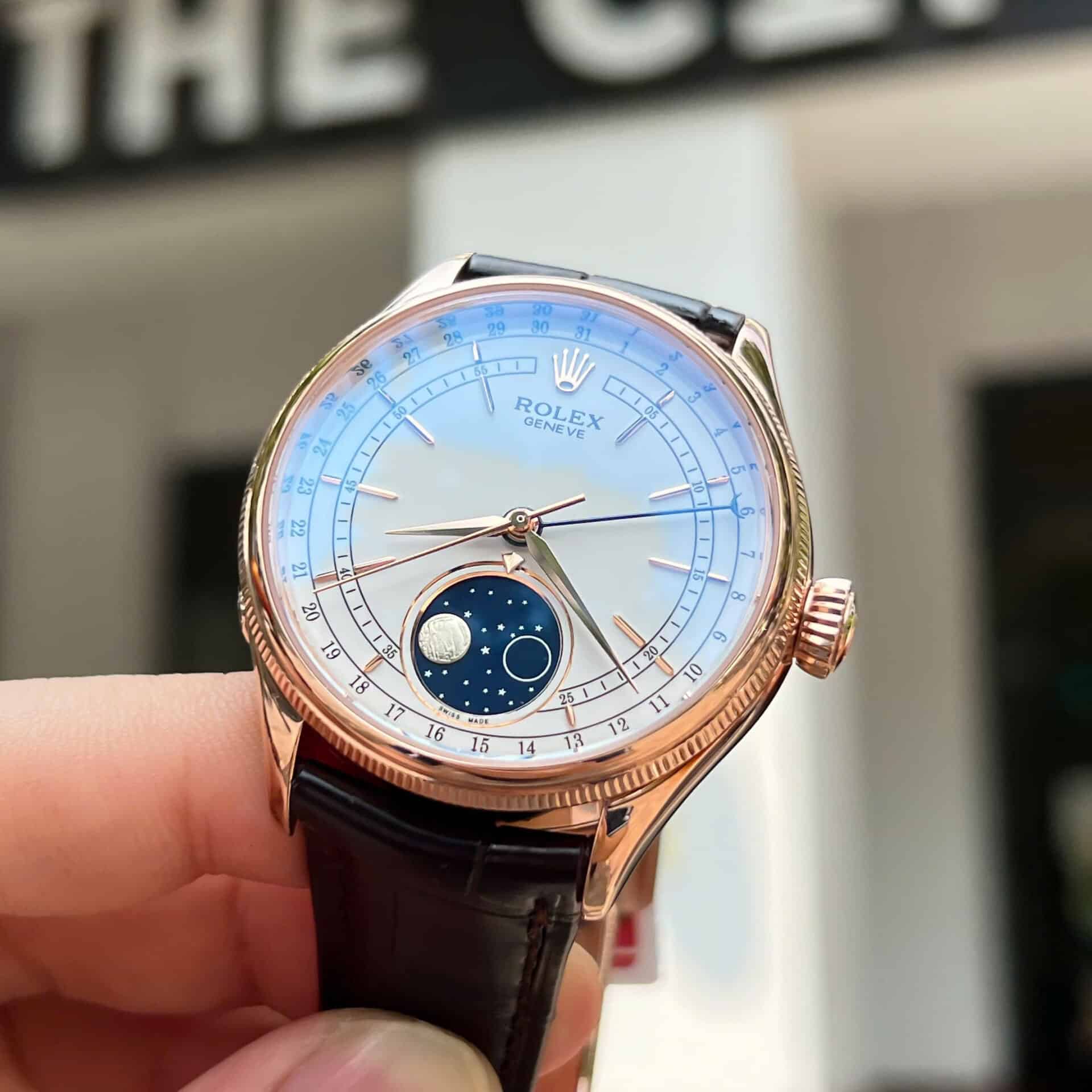 GYL Rolex Cellini Moonphase 50535 18K Rose Gold Wrapped Leather Best Replica 39mm-GYL-GaiYalun