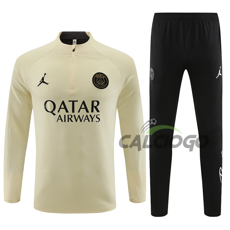 Tuta Calcio Paris PSG Felpa Zips Giallo 2023-2024