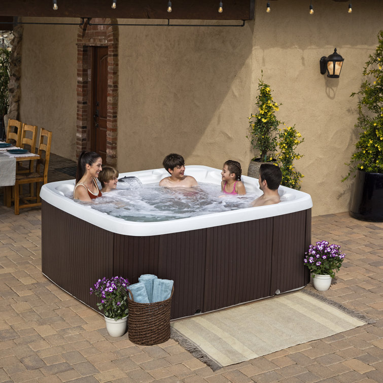 Lifesmart Spas 230 Volt 7 - Person 65 - Jet Square Hot Tub with Ozonator in Espresso