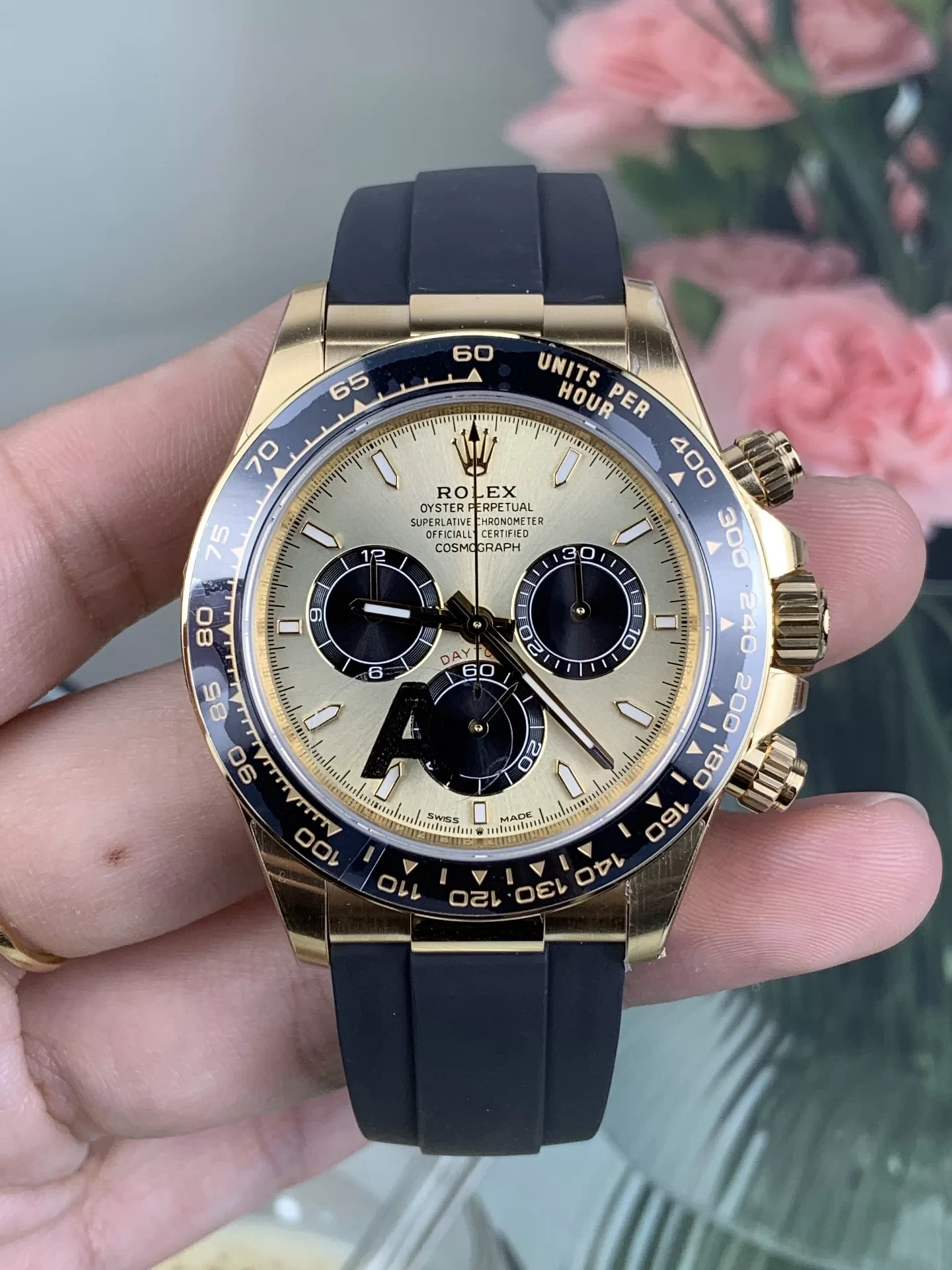 GYL Rolex Cosmograph Daytona Yellow Gold “Shawn Yue” Champagne Dial Rubber Strap (126518LN) 11 Super Clone – DD4131 Movement-GYL-GaiYalun