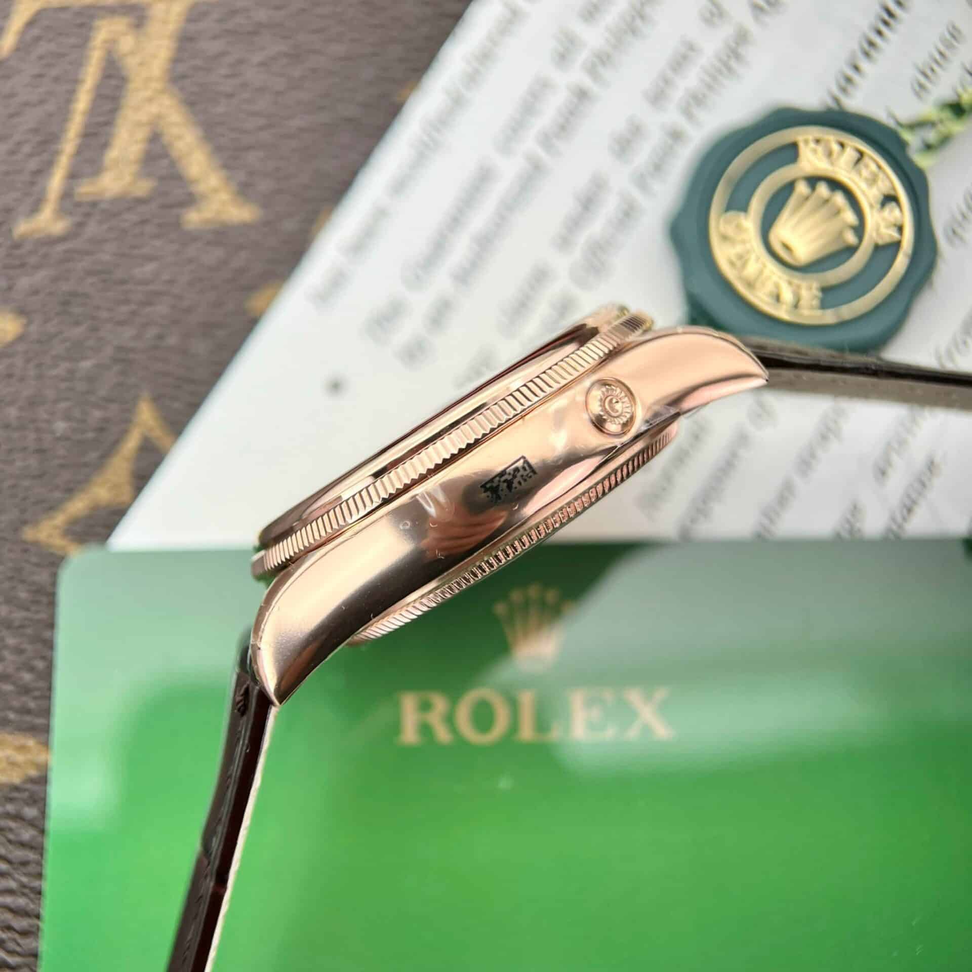 GYL Rolex Cellini Moonphase 50535 Rose Gold Leather Best Replica 39mm-GYL-GaiYalun