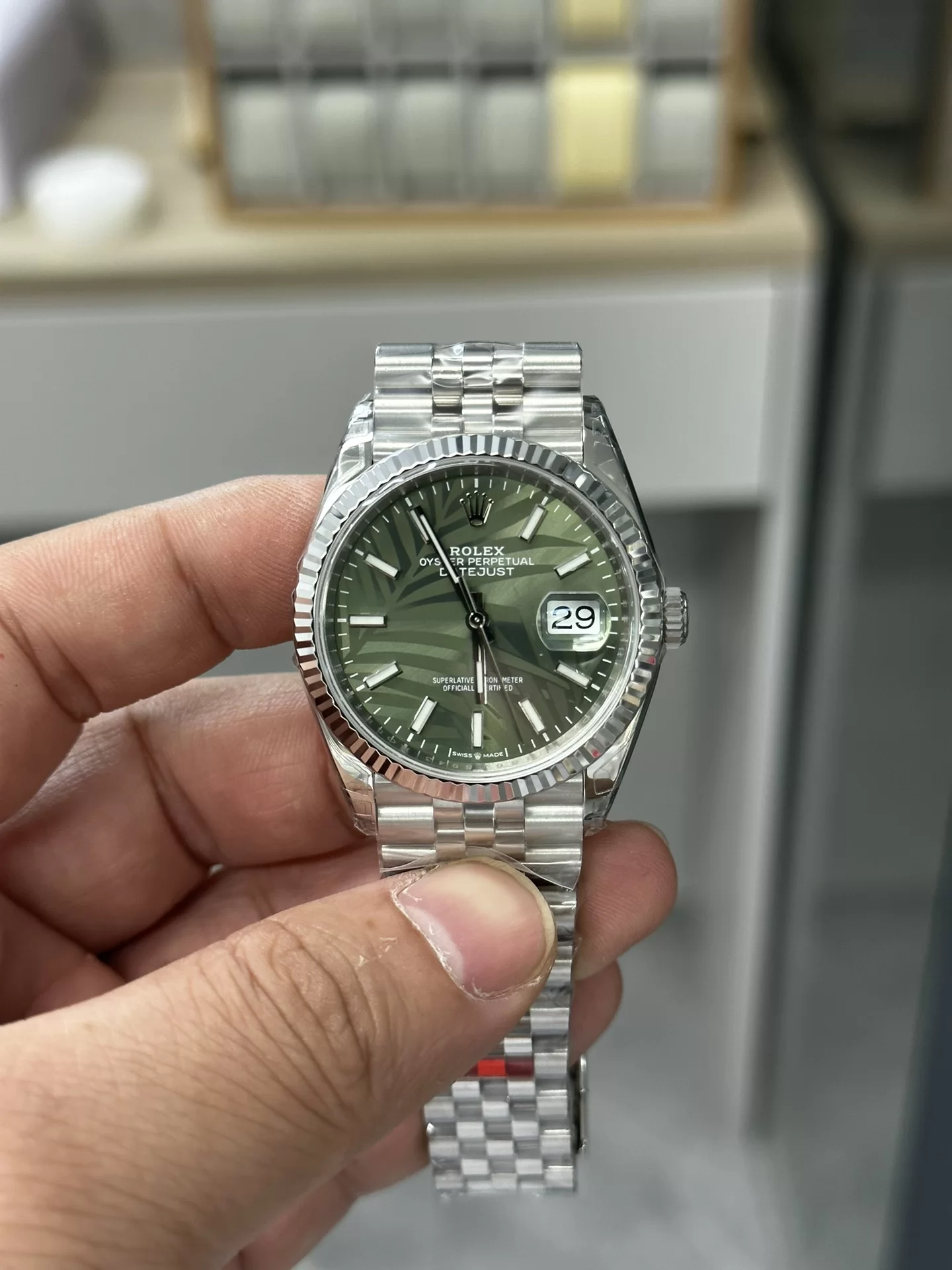 GYL Rolex Datejust 36mm Olive Green Palm Motif Dial Jubilee Bracelet (126234) 11 Super Clone – DD3235 Movement-GYL-GaiYalun
