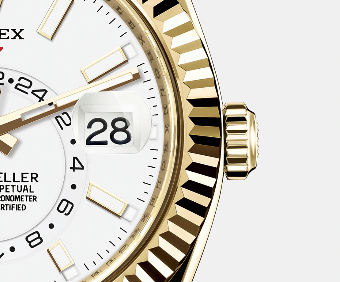 Rolex Sky-Dweller 42mm, 18k Yellow Gold, Oysterflex Ref# 326238-0006 –  Affordable Swiss Watches Inc.