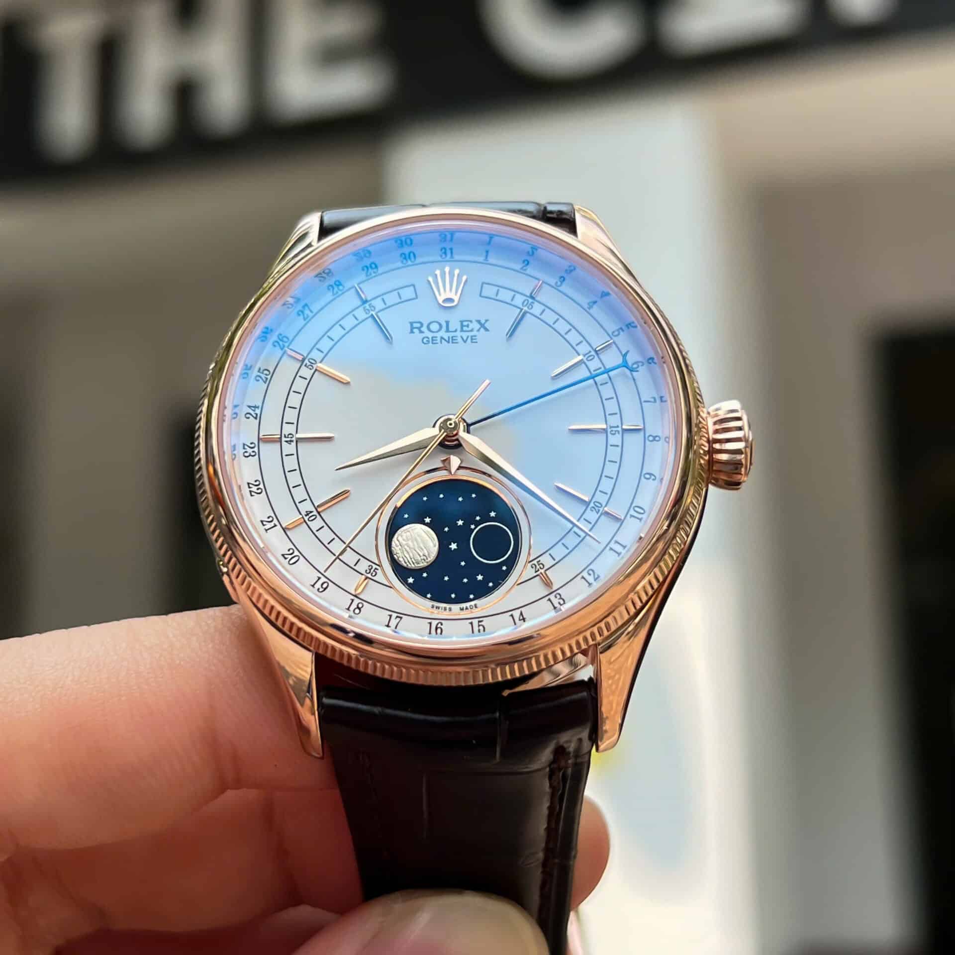 GYL Rolex Cellini Moonphase 50535 18K Rose Gold Wrapped Leather Best Replica 39mm-GYL-GaiYalun